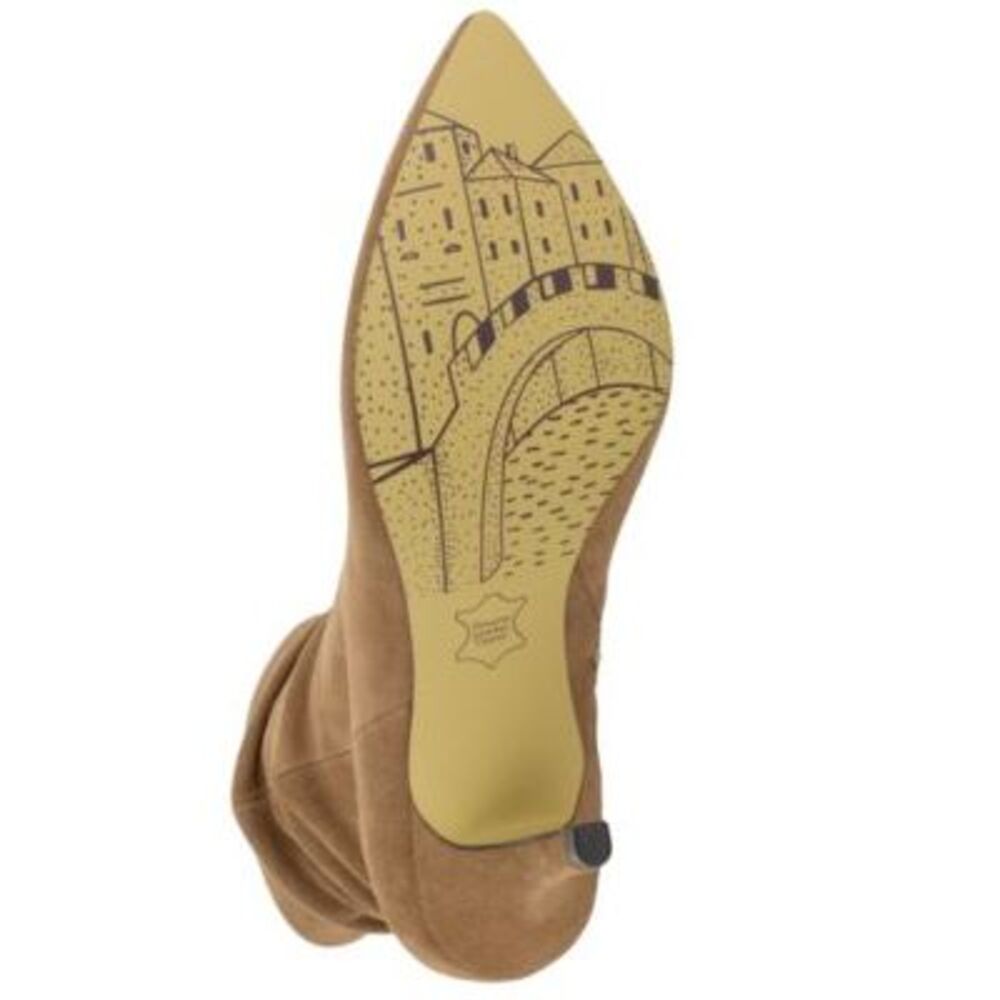 BELLA VITA Womens Brown Ruched Danielle Pointed Toe Stiletto Leather Booties 7 M - Picture 4 of 4